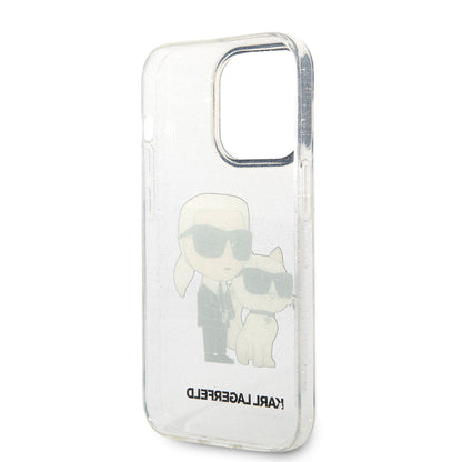 iPhone 14 Pro Max Kılıf Karl Lagerfeld Transparan Simli K&C Dizayn Kılıf