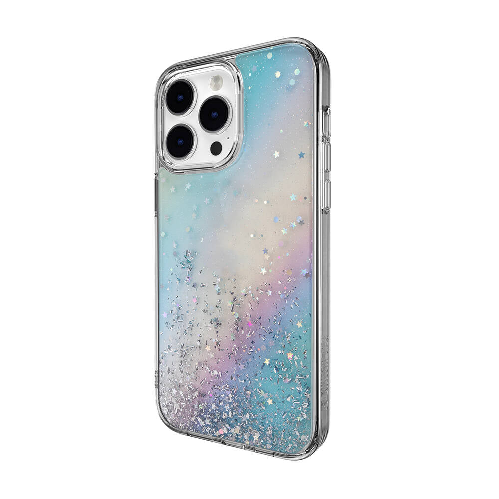 iPhone 14 Pro Max Kılıf Parlayan Simli Şeffaf Lisanslı Switcheasy Starfield Kılıf