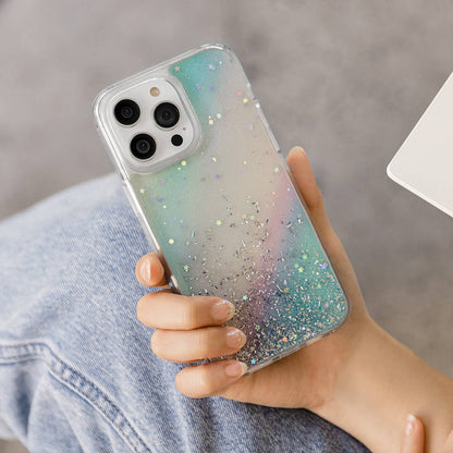 iPhone 14 Pro Max Kılıf Parlayan Simli Şeffaf Lisanslı Switcheasy Starfield Kılıf