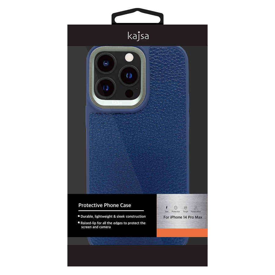 iPhone 14 Pro Max Kılıf Soft Deri Metal Kamera Çerçeveli Kajsa Litchi Kılıf