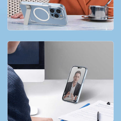 iPhone 14 Pro Max Kılıf Standlı M-safe Wireless Şarj Özellikli Wiwu Aurora Serisi Kılıf
