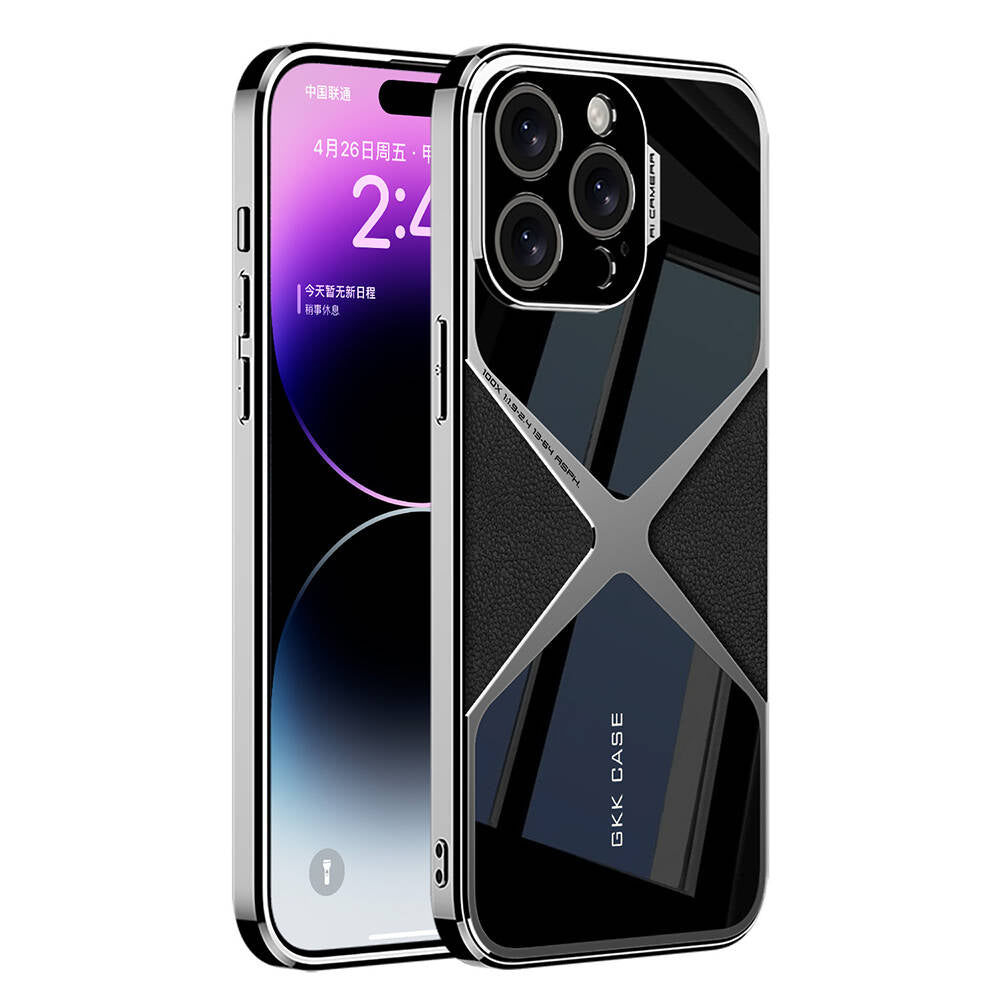 iPhone 14 Pro Max Kılıf Ultra İnce Kamera Korumalı PC + Deri Arka Yüzey Zore X-Pro Kılıf