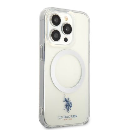 iPhone 14 Pro Max Kılıf U.S. POLO ASSN. M-safe Şarj Özellikli Transparan Tasarım Kılıf