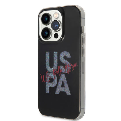 iPhone 14 Pro Max Kılıf U.S. POLO ASSN. Simli Parlak Alfabe Tasarım Kılıf