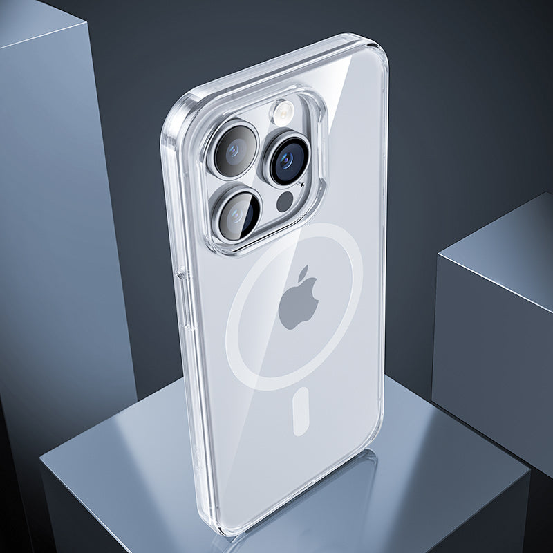 iPhone 14 Pro Max Kılıf Wireless Şarj Destekli Benks Yeni Magnetik Crystal PC Kılıf