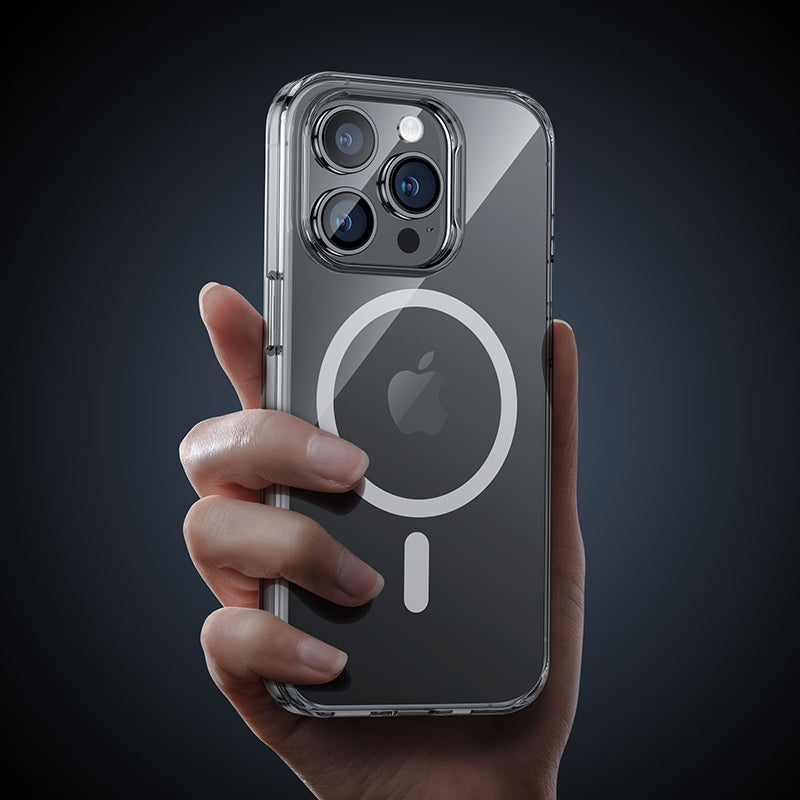 iPhone 14 Pro Max Kılıf Wireless Şarj Destekli Benks Yeni Magnetik Crystal PC Kılıf