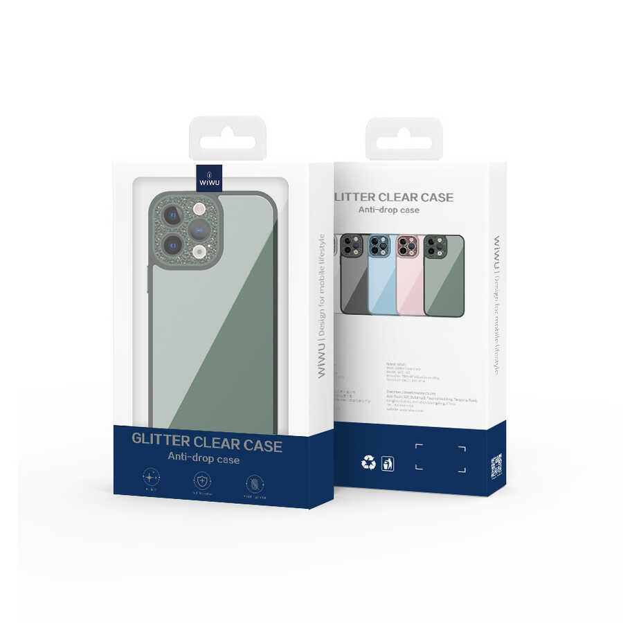 iPhone 14 Pro Max Kılıf Wiwu GCC-105 Lens Korumalı Renkli Kenar Arkası Şeffaf Multicolor Kılıf