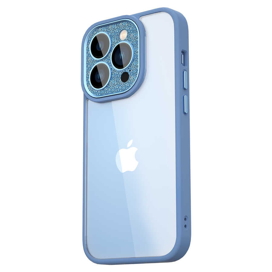 iPhone 14 Pro Max Kılıf Wiwu GCC-105 Lens Korumalı Renkli Kenar Arkası Şeffaf Multicolor Kılıf