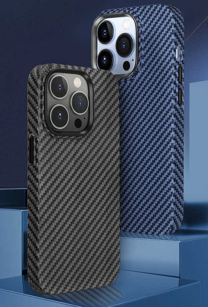 iPhone 14 Pro Max Kılıf Wiwu Karbon Fiber Görünümlü M-safe Wireless Şarj Özellikli Kabon Kılıf