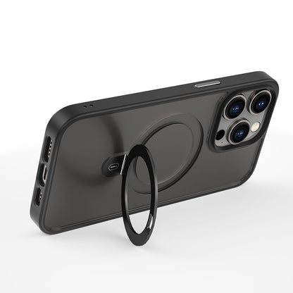 iPhone 14 Pro Max Kılıf Wiwu ZMM-010 M-safe Şarj Özellikli Parmak İzi Bırakmayan Mat Transparan Standlı Kılıf