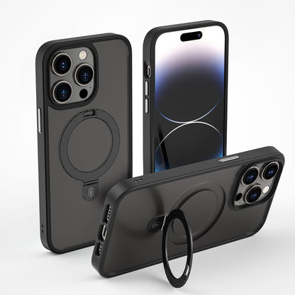 iPhone 14 Pro Max Kılıf Wiwu ZMM-010 M-safe Şarj Özellikli Parmak İzi Bırakmayan Mat Transparan Standlı Kılıf