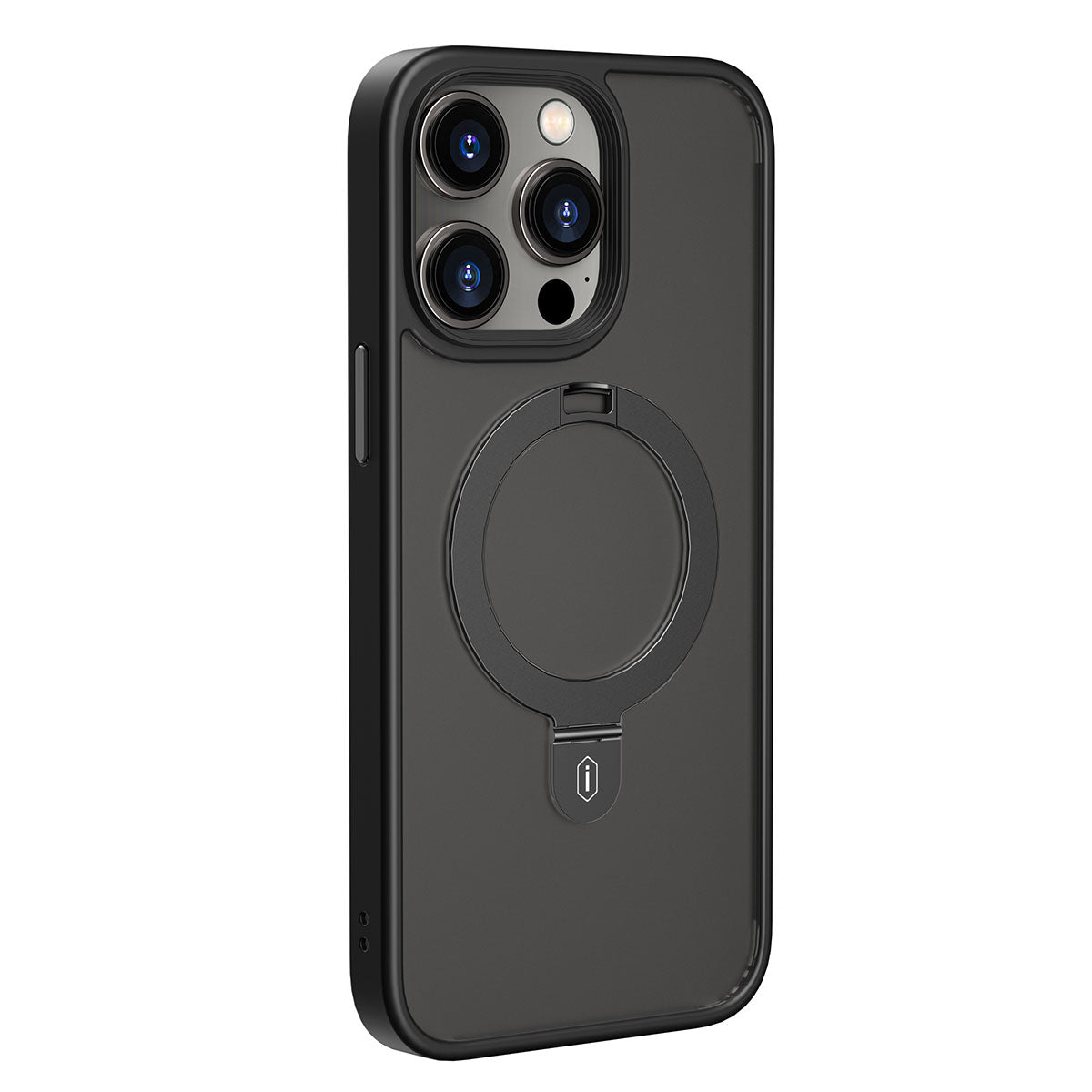 iPhone 14 Pro Max Kılıf Wiwu ZMM-010 M-safe Şarj Özellikli Parmak İzi Bırakmayan Mat Transparan Standlı Kılıf