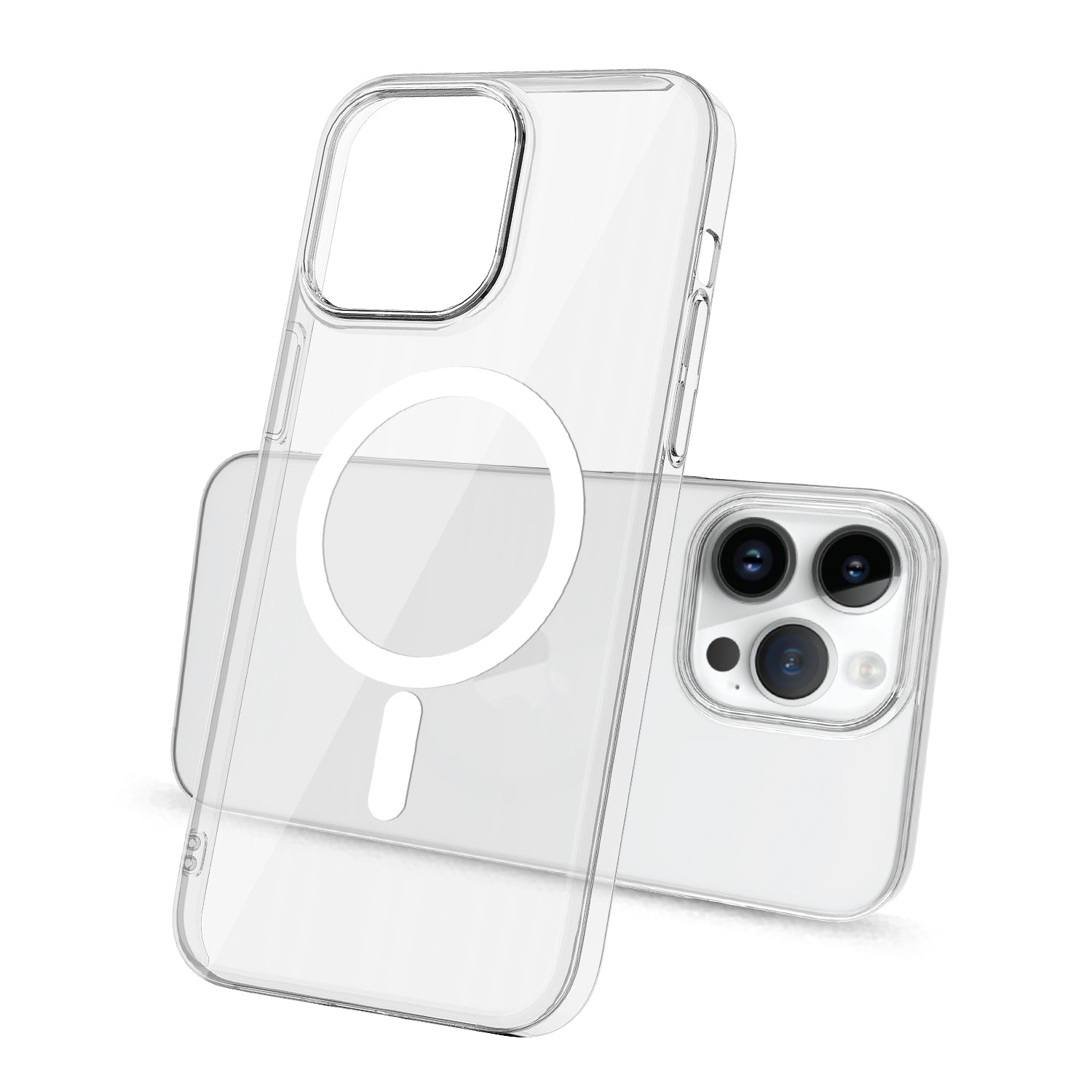 iPhone 14 Pro Max Kılıf Zore Wireless Şarj Özellikli Şeffaf Tek Kamera Çerçeveli Porto Kılıf