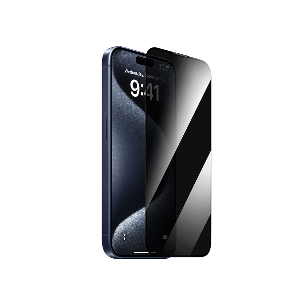 iPhone 14 Pro Max Wiwu GT-011 Anti-Bakteriyel Özellikli Polimer Oleofobik Kaplama Temperli Privacy Cam Ekran Koruyucu