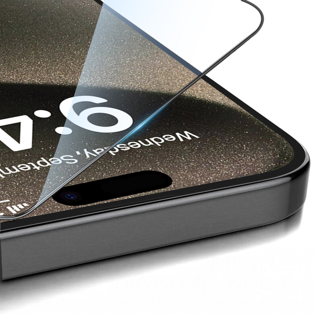 iPhone 14 Zore 3D Oliv HD Temperli Cam Ekran Koruyucu + Kolay Uygulama Aparatı