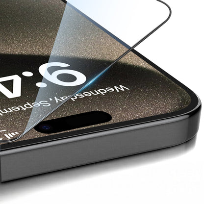 iPhone 14 Zore 3D Oliv HD Temperli Cam Ekran Koruyucu + Kolay Uygulama Aparatı