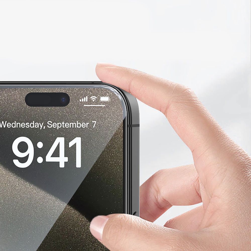 iPhone 14 Zore 3D Oliv HD Temperli Cam Ekran Koruyucu + Kolay Uygulama Aparatı