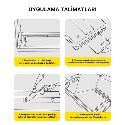 iPhone 14 Zore 3D Oliv HD Temperli Cam Ekran Koruyucu + Kolay Uygulama Aparatı