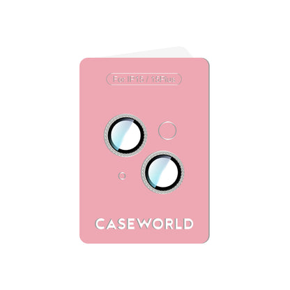 iPhone 15 CaseWorld Alloy Sparkling Diamond Serisi Taşlı Lens Koruyucu