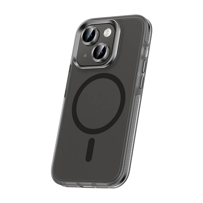iPhone 15 Kılıf Airbagli M-safe Wireless Şarj Özellikli Lens Koruyuculu Zore Klaptika Kılıf