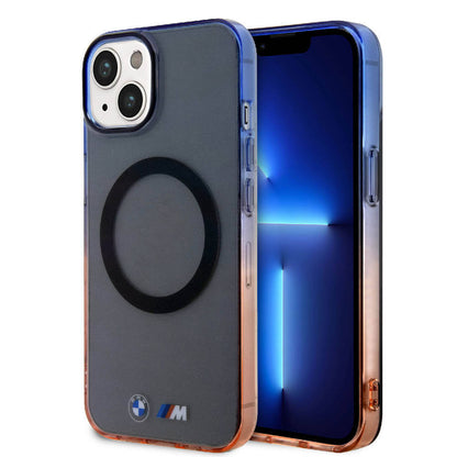 iPhone 15 Kılıf BMW M-safe Şarj Özellikli Transparan Renkli Çerçeveli Orijinal Lisanslı Kılıf