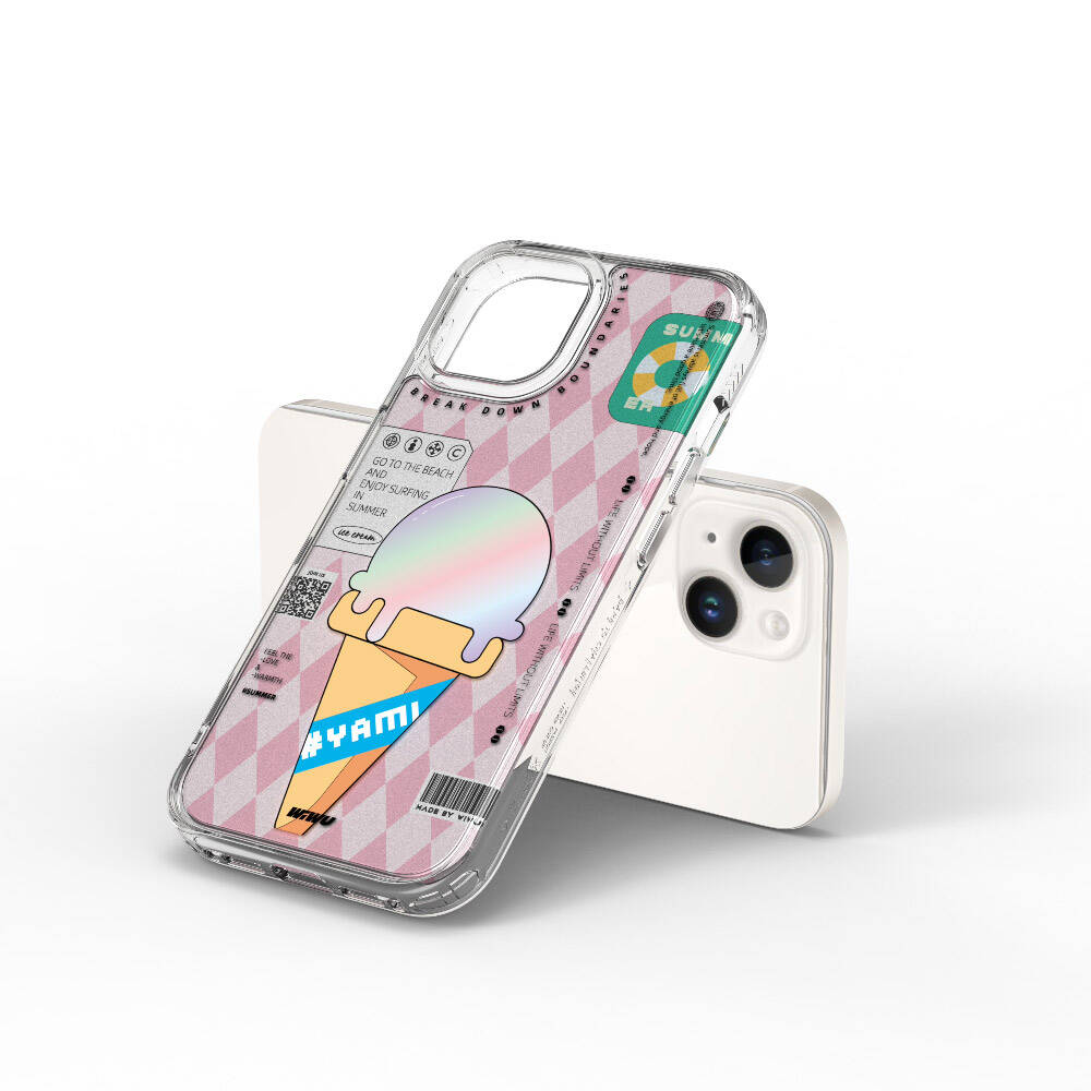 iPhone 15 Kılıf Çift Katman Desenli Wiwu Summer Serisi Kılıf