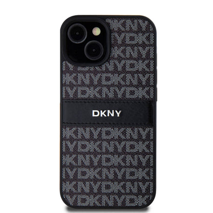 iPhone 15 Kılıf DKNY Orijinal Lisanslı 3D Yazılı Repeat Texture Pattern Kılıf