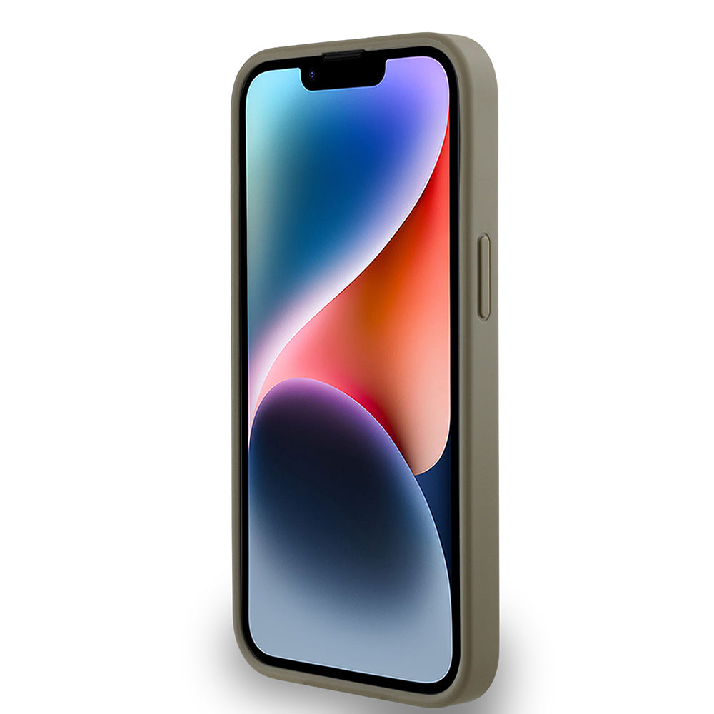 iPhone 15 Kılıf DKNY Orijinal Lisanslı M-safe Şarj Özellikli 3D Yazılı Grid Pattern Kılıf