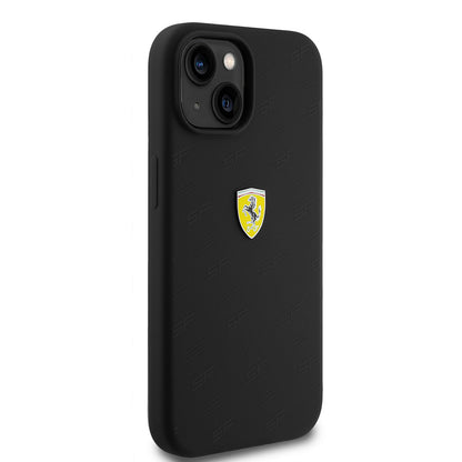 iPhone 15 Kılıf Ferrari Orijinal Lisanslı Metal Logolu SF Yazılı Kılıf