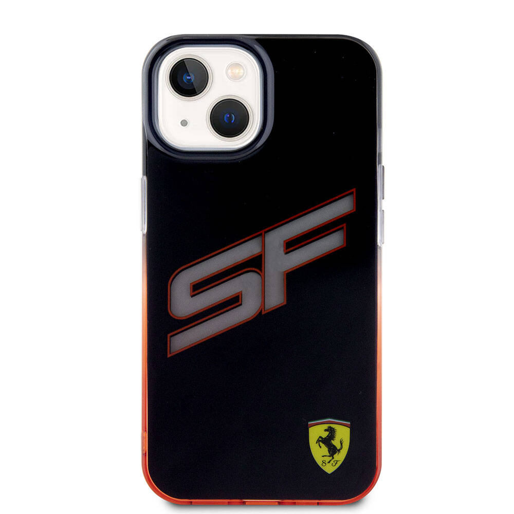 iPhone 15 Kılıf Ferrari orijinal Lisanslı Transparan SF Yazılı Kenarları Renk Geçişli Kılıf
