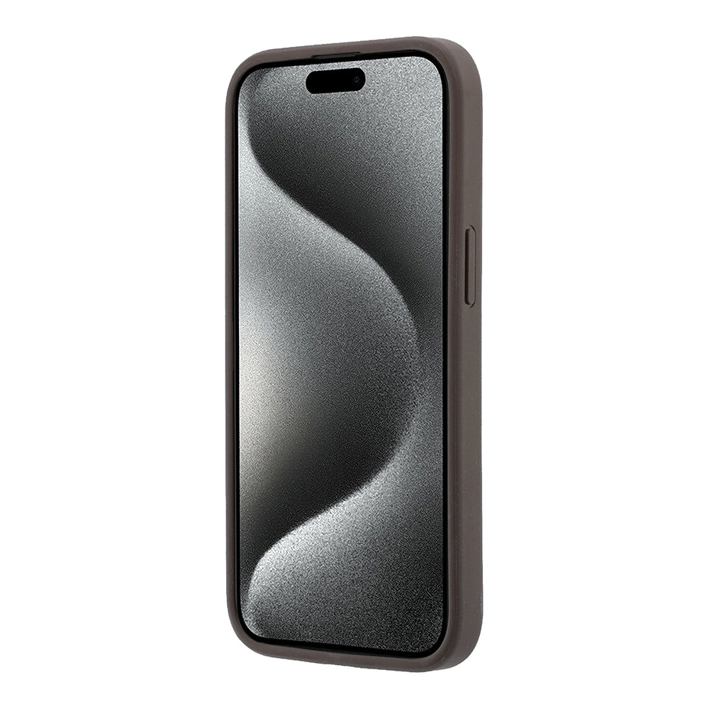 iPhone 15 Kılıf Guess Orijinal Lisanslı M-safe Kabartmalı 4G Desenli Yazı Logolu Kılıf
