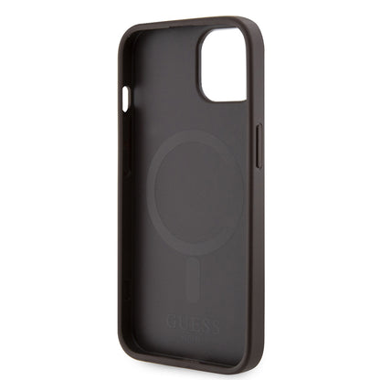 iPhone 15 Kılıf Guess Orijinal Lisanslı M-safe Şarj Özellikli 4G Şerit Tasarımlı Printed Kılıf