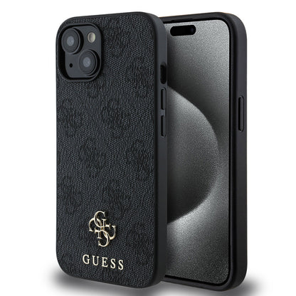 iPhone 15 Kılıf Guess Orijinal Lisanslı M-safe Şarj Özellikli Small 4G Classic Kılıf