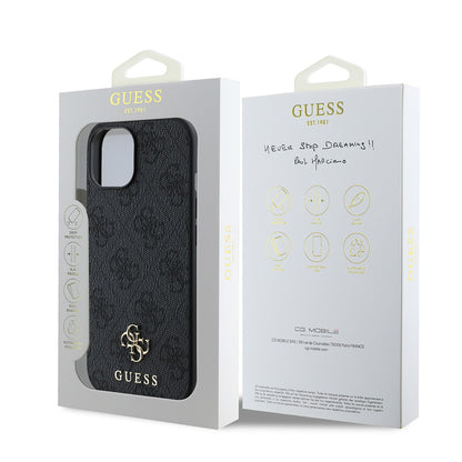 iPhone 15 Kılıf Guess Orijinal Lisanslı M-safe Şarj Özellikli Small 4G Classic Kılıf