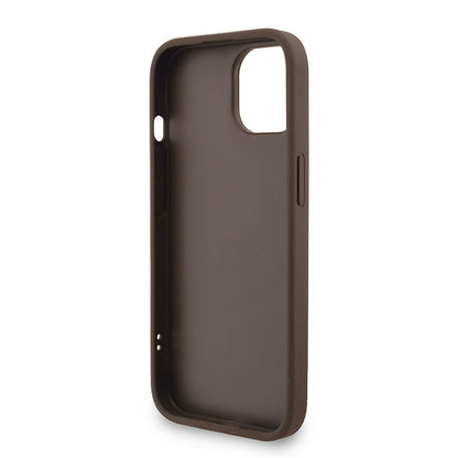 iPhone 15 Kılıf Guess Orijinal Lisanslı PU Deri Bilek Askı İpli Metal Büyük 4G ve Yazı Logolu Kılıf