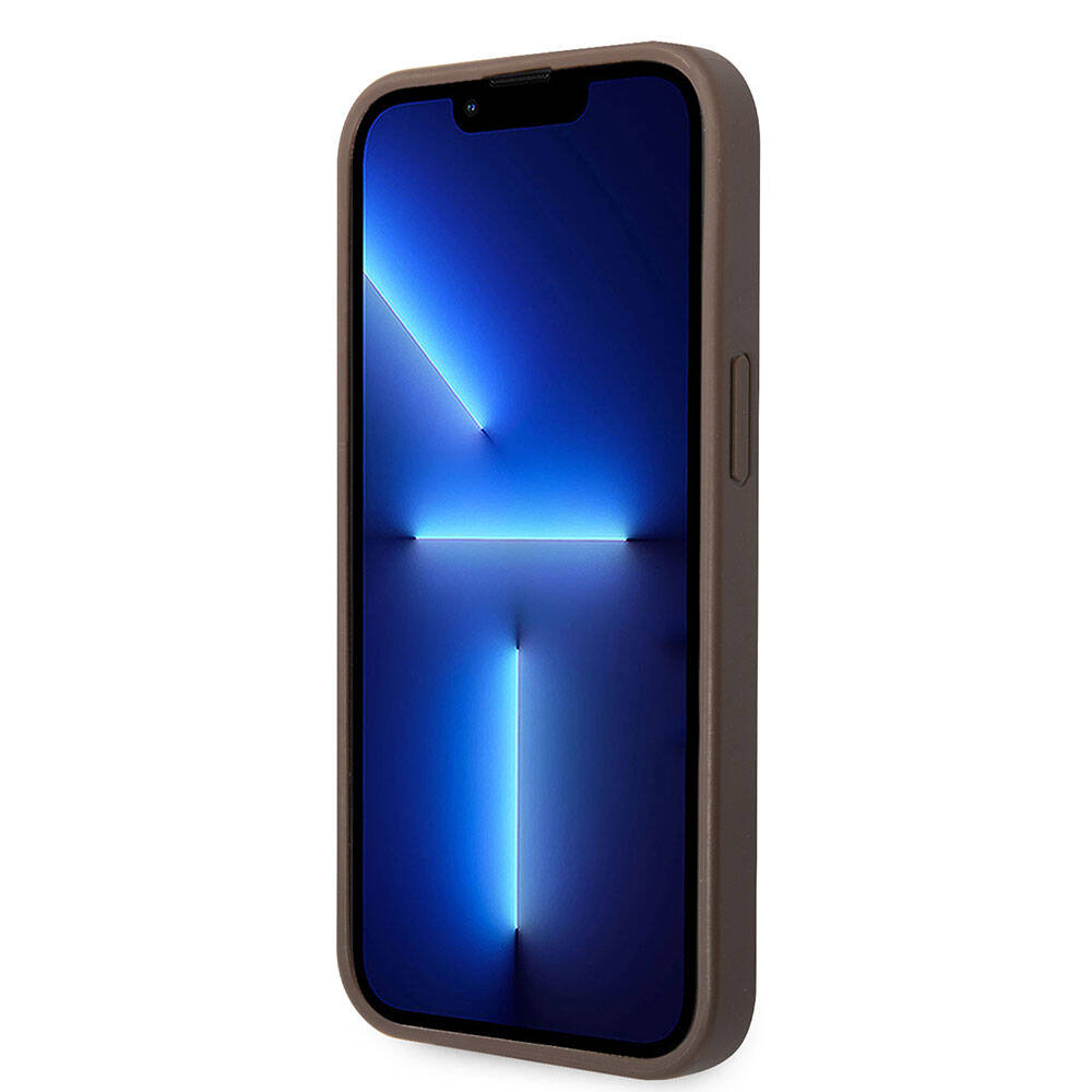 iPhone 15 Kılıf Guess Orijinal Lisanslı PU Deri Yazı ve 4G Metal Logolu Desenli Kılıf