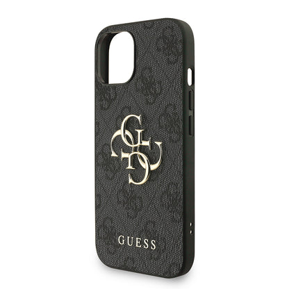 iPhone 15 Kılıf Guess orijinal Lisanslı PU Deri Bilek Askı İpli Metal Büyük 4G ve Yazı Logolu Kılıf
