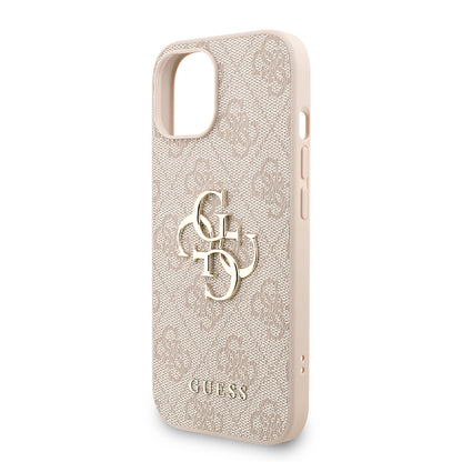 iPhone 15 Kılıf Guess orijinal Lisanslı PU Deri Bilek Askı İpli Metal Büyük 4G ve Yazı Logolu Kılıf