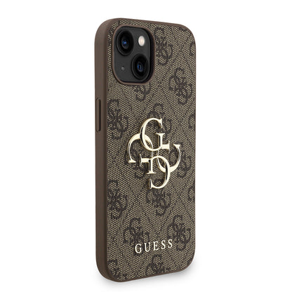 iPhone 15 Kılıf Guess orijinal Lisanslı PU Deri Bilek Askı İpli Metal Büyük 4G ve Yazı Logolu Kılıf