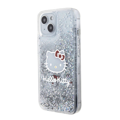 iPhone 15 Kılıf Hello Kitty Orijinal Lisanslı İkonik Sıvılı Glitter Kılıf