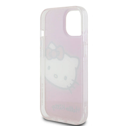 iPhone 15 Kılıf Hello Kitty Orijinal Lisanslı Yazı ve İkonik Logolu Kitty Head Kılıf