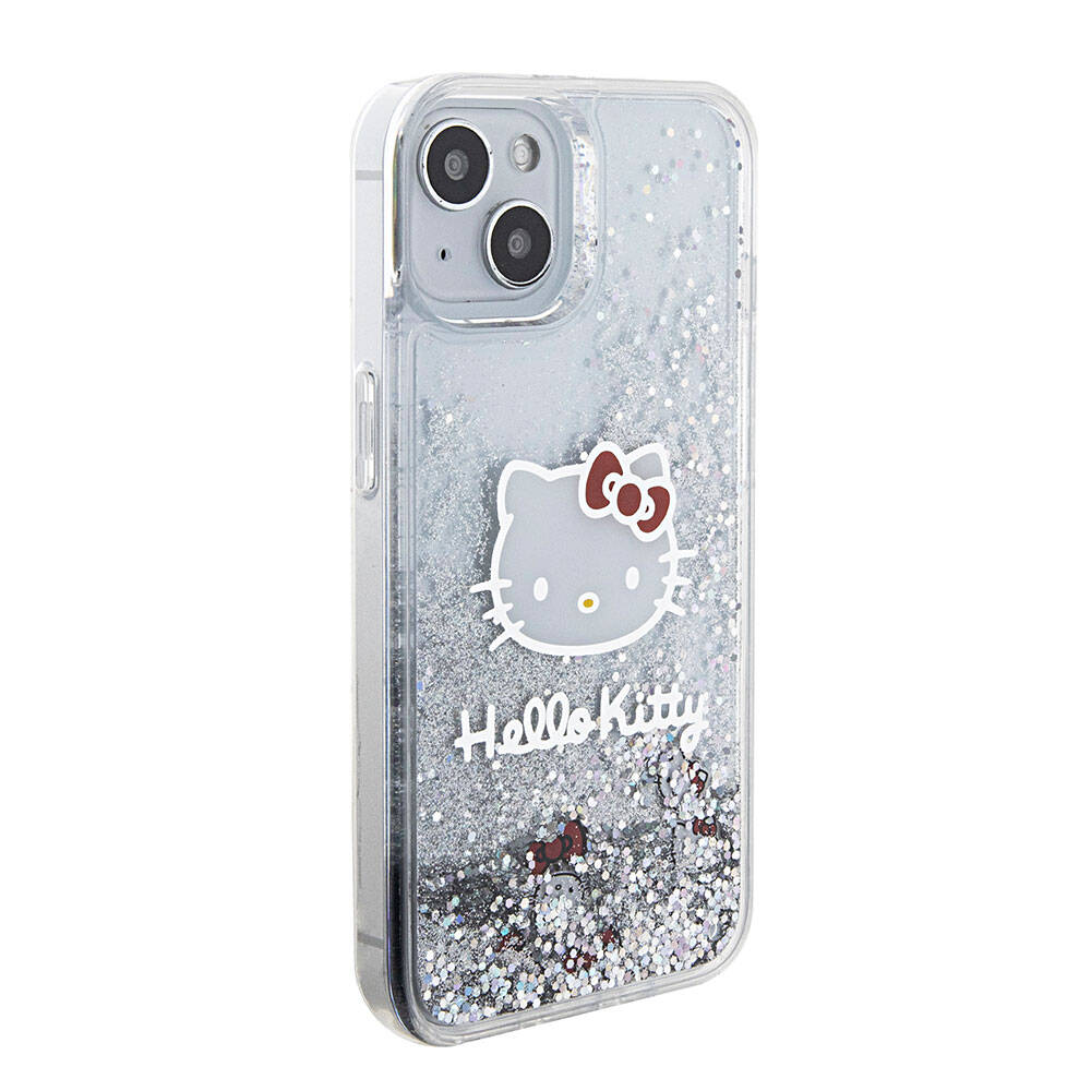 iPhone 15 Kılıf Hello Kitty orijinal Lisanslı İkonik Sıvılı Glitter Kılıf