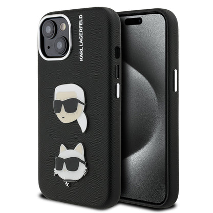 iPhone 15 Kılıf Karl Lagerfeld Orijinal Lisanslı K&C Heads Pin Kılıf