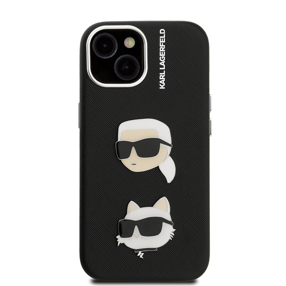 iPhone 15 Kılıf Karl Lagerfeld Orijinal Lisanslı K&C Heads Pin Kılıf