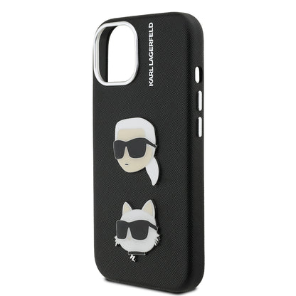 iPhone 15 Kılıf Karl Lagerfeld Orijinal Lisanslı K&C Heads Pin Kılıf