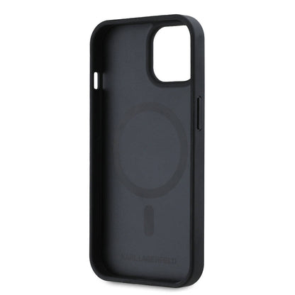 iPhone 15 Kılıf Karl Lagerfeld Orijinal Lisanslı M-safe Şarj Özellikli KL Yazılı Hot Stamp Kılıf