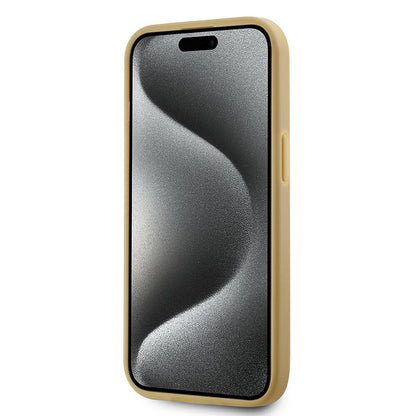 iPhone 15 Kılıf Karl Lagerfeld orijinal Lisanslı 3D KL Yazılı Tüylü Arka Yüzey Saffiano Rhinestones Kılıf