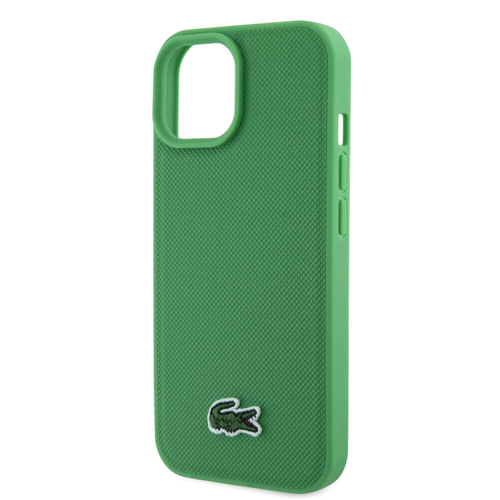 iPhone 15 Kılıf Lacoste orijinal Lisanslı PU Pike Desenli Arka Yüzey İkonik Timsah Dokuma Logolu Kılıf
