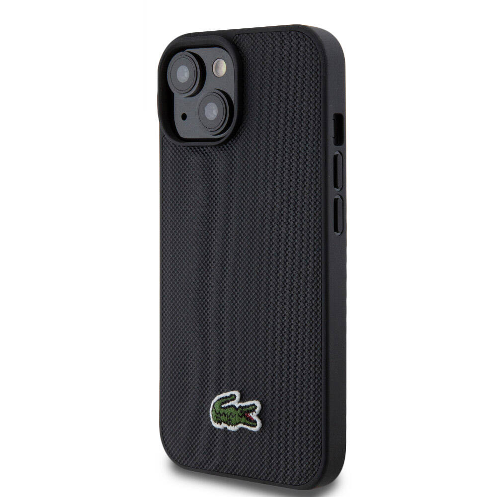 iPhone 15 Kılıf Lacoste orijinal Lisanslı PU Pike Desenli Arka Yüzey İkonik Timsah Dokuma Logolu Kılıf
