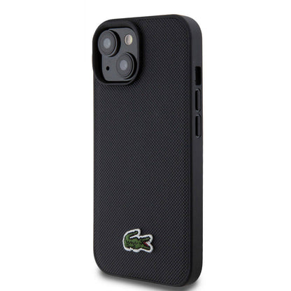 iPhone 15 Kılıf Lacoste orijinal Lisanslı PU Pike Desenli Arka Yüzey İkonik Timsah Dokuma Logolu Kılıf